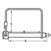 JR Products 01224 Safety Lock Pin - 1/4" x 1-3/4" Usable Length